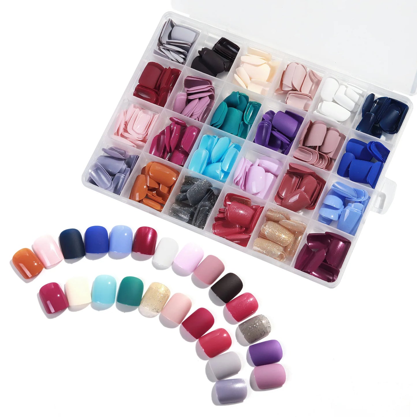 576/288pcs/box Colorful Fake Nails Acrylic Full Cover Nail Tips Ballet Wear Nail Press On Nails With Gel DIY Manicure Tools