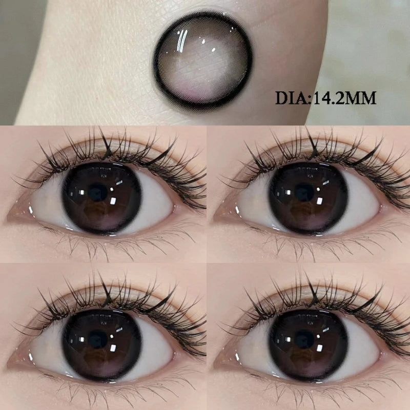 Ddbos 1 Pair Natural Colored Lenses for Eyes  baby Black Eyes Contacts Lens Beauty Pupil 1 Yearly  First Shipping