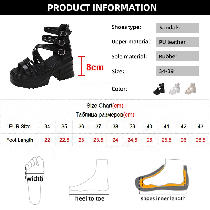 Ddbos Women's Fashion Ankle Strap Wedges Sandals Platform Chunky Heel Sandals for Women Summer Thick Bottom Gladiator Shoes Woman