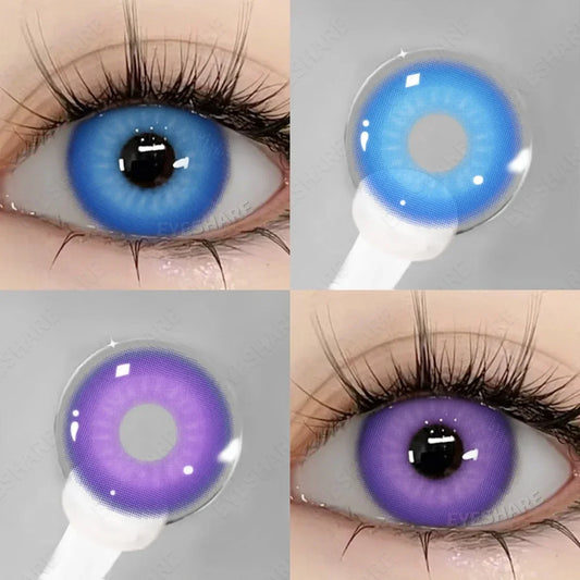 Color Contact Lenses for Eyes Anime Blue Eyes Contacts Lense Colorful Makeup Eyes Lenses Yearly 2pcs/pair