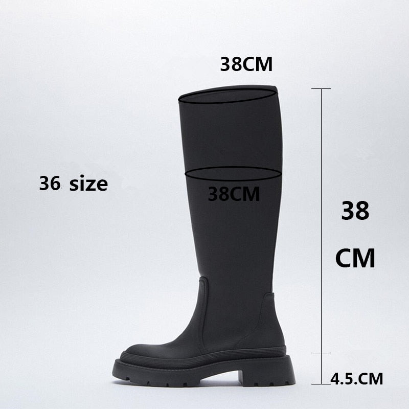 Ddbos Women Long Boots Autumn Winter Knee High Boots Fashion Shoes Female Footwear Thigh High Boots Leather Knee-High Motorcycle Boots