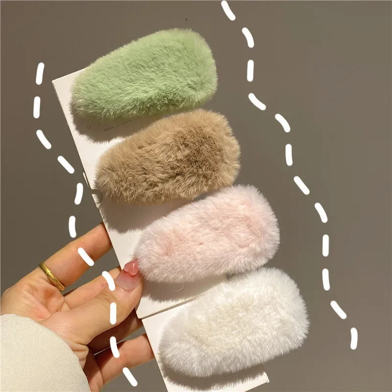 Ddbos Winter Plush Cute Hair Clip Grasping Lamb Children's Broken Hair Pin Clip Headwear Hair Accessories for Girls  Korean Style