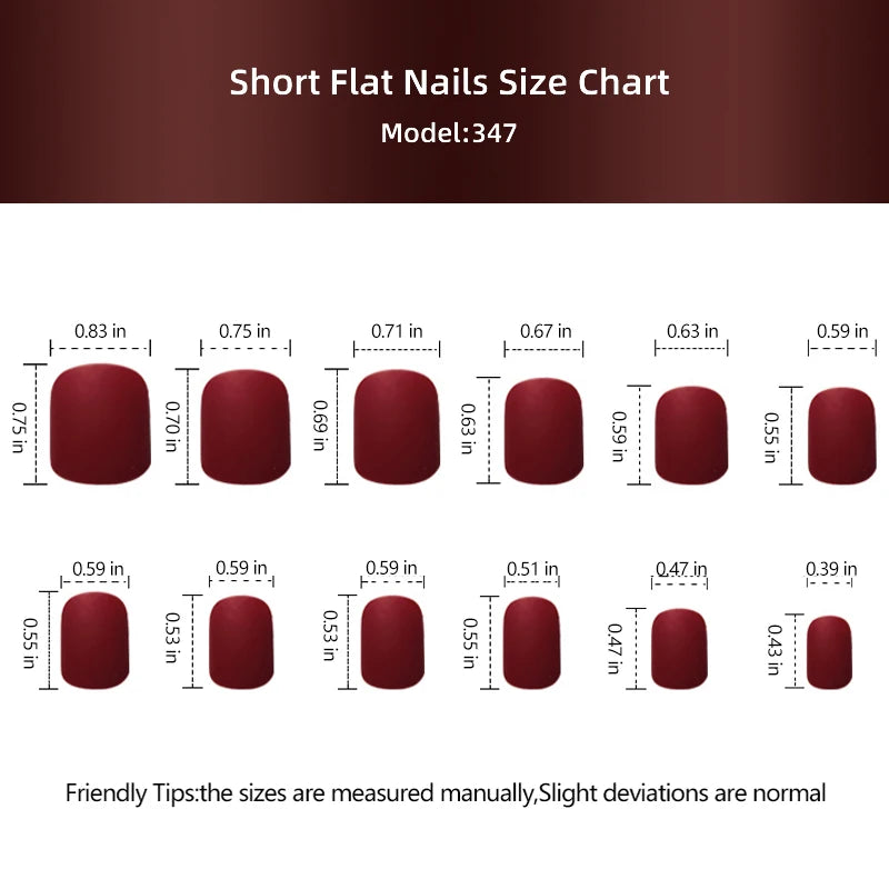 24 Pcs Short Flat Press On Nails Solid Color Full Cover False Nails DIY Nails Art Tips For Women And Girls