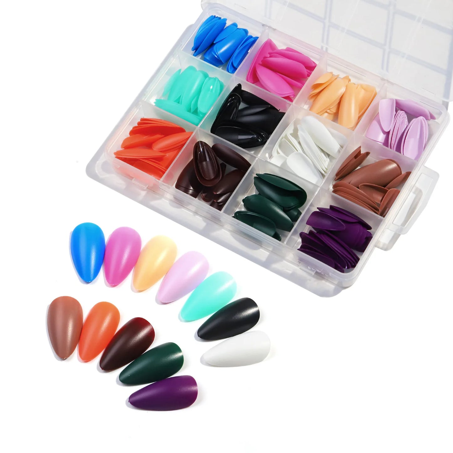 576/288pcs/box Colorful Fake Nails Acrylic Full Cover Nail Tips Ballet Wear Nail Press On Nails With Gel DIY Manicure Tools