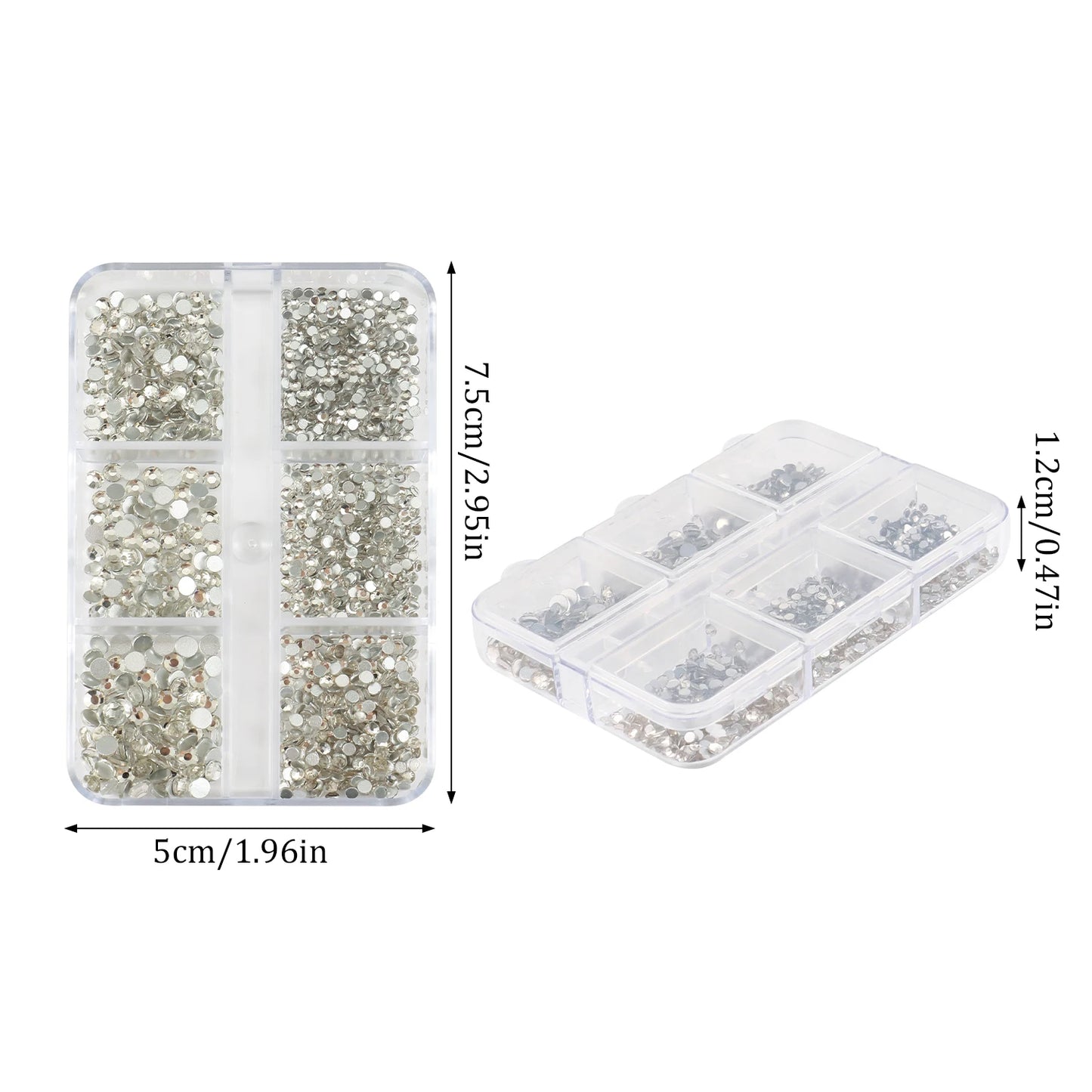 1 Box Multi-size AB Crystal Nail Rhinestones Flat Bottom Crystal Clear Diamond Gems DIY Nail Art Decorations Strass Stones