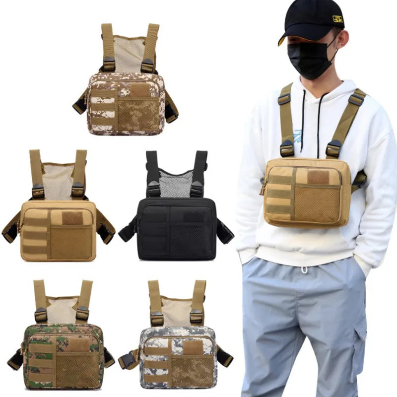 Ddbos Multi-function Vest Unisex Chest Rig Bag Fashion Men's Hip-hop Streetwear Chest Bags Waterproof Oxford Sport Backpack