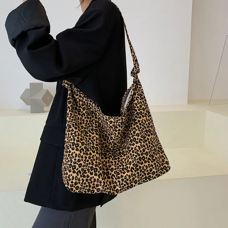 Ddbos Messenger Bag Casual Large Capacity Shoulder Bag Shopper Canvas Tote Bags for Women Fashion Leopard Print Handbags bolso mujer