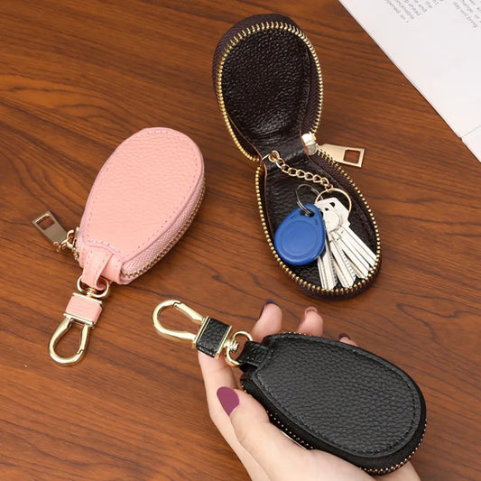 Car Key Wallets Women Couples Zipper Door Keys Storage Mini Portable Multi-function Simple Solid Protection Classic Unisex