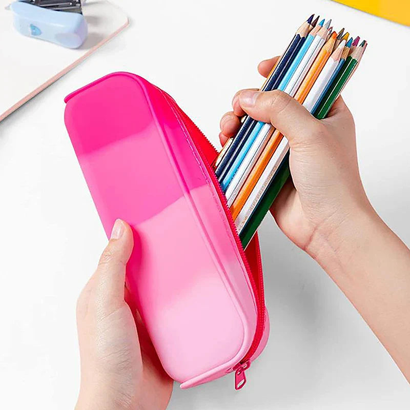 Ddbos School Silicone Pencil Stationery Large Capacity Waterproof Soft Silicone Pencil Case School Cases