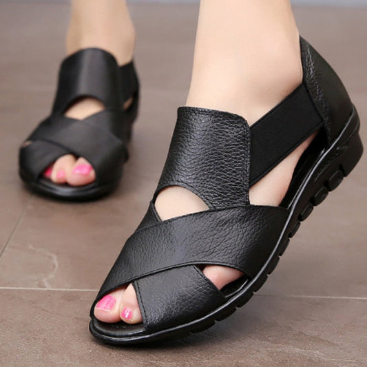 Ladies Wedge Sandals Shallow Non-slip Fashion Summer Shoes Women Soft Hard-wearing Sandals Female