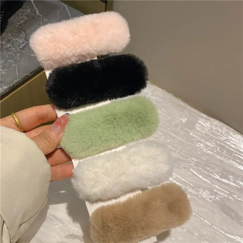 Ddbos Winter Plush Cute Hair Clip Grasping Lamb Children's Broken Hair Pin Clip Headwear Hair Accessories for Girls  Korean Style