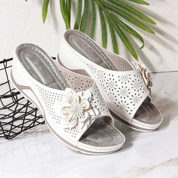 Ddbos Sandals Women Summer New Women's Woven Flower Wedge Slippers Outdoor Sports Beach Casual Peep Toe Comfortable Shoes