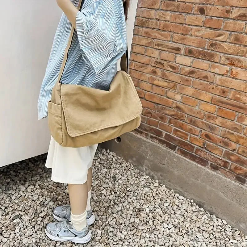 Ddbos Women's Messenger Bag Vintage Handbag Canvas Teenager Shoulder Tote Bags Casual Handbag Crossbody Handbags