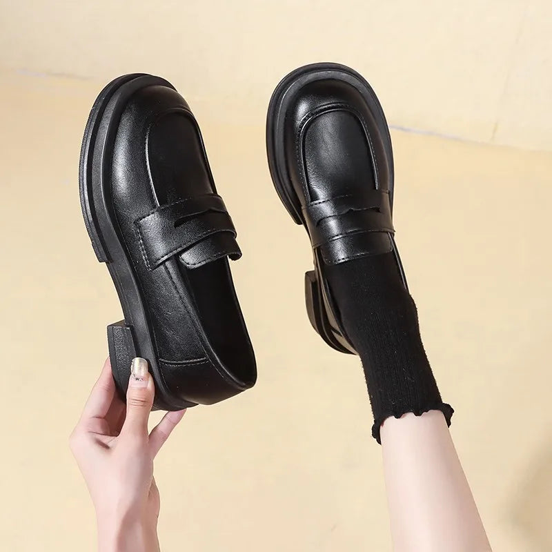 New Japanese Style College Student Shoes Cosplay Lolita Shoes for Women/Girl Fashion Black/Coffee Uniform Platform Shoes 2024 DDBOS