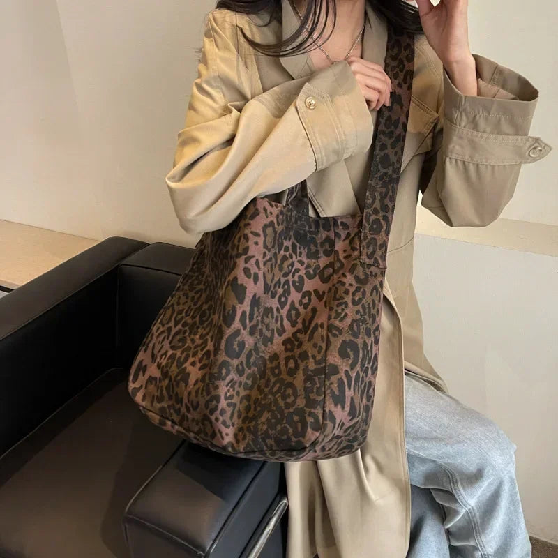 Ddbos Leopard Design Korean Fashion Big Crossbody Bags for Women Travel Handbag Lady Shopper Shopping Shoulder Bag Bolsa Feminina