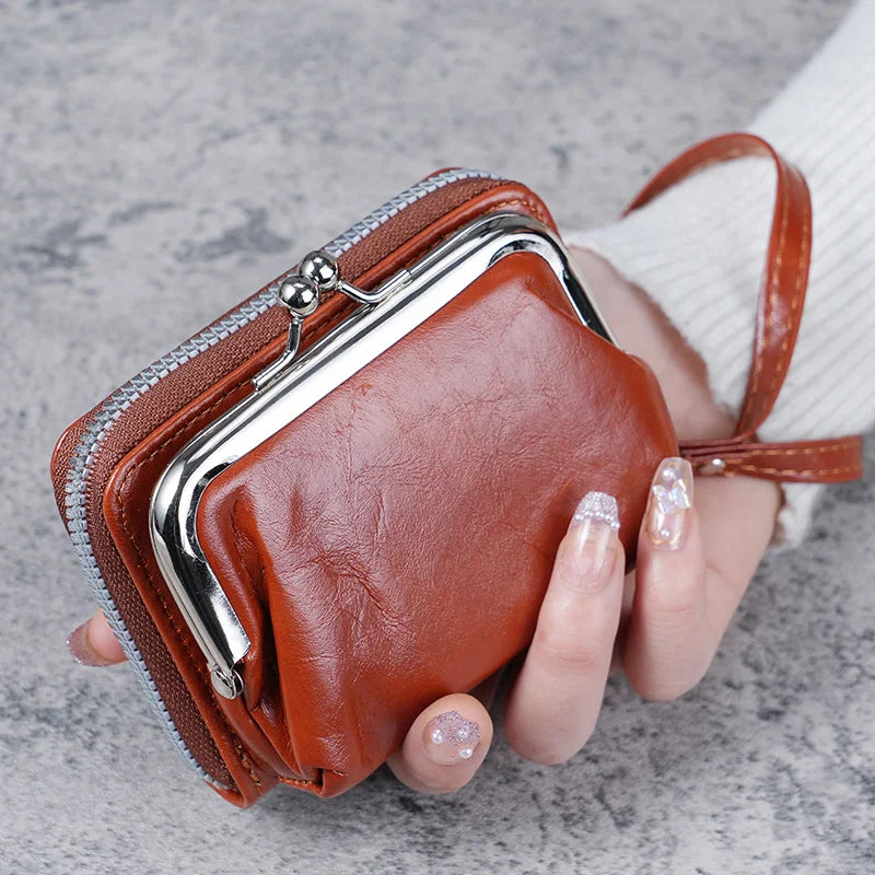 Ddbos New Wallet Women Fashion Wrist Strap Short Coin Purse Large Capacity Coin Clip Bag Multi-card Card Bag Wallet