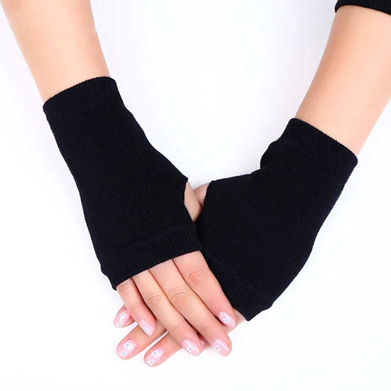 Ddbos Women Stylish Hand Warmer Winter Gloves Arm Crochet Knitting Faux Wool Mitten Warm Fingerless Glove Twist Pattern Women Gloves