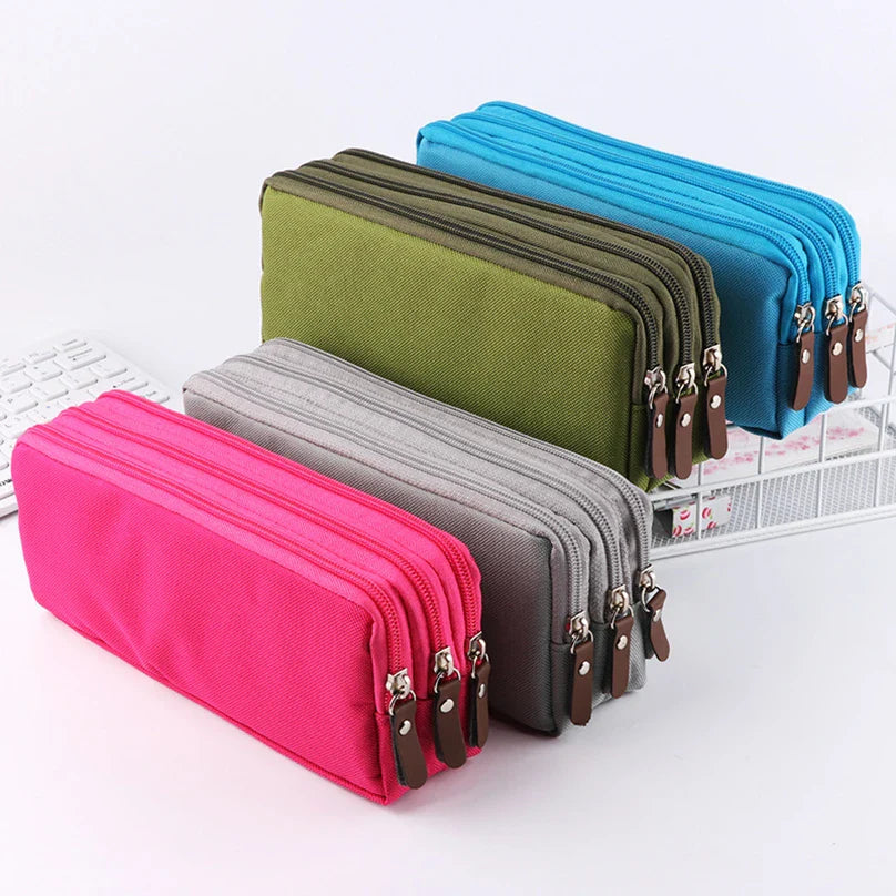 Ddbos BACK TO SCHOOL 3 Zippers Pencil Case School Supplies Trousse Scolaire Korean Stationery Large Capacity Pencil Pouch Estuche Kalemlik Pencilcase