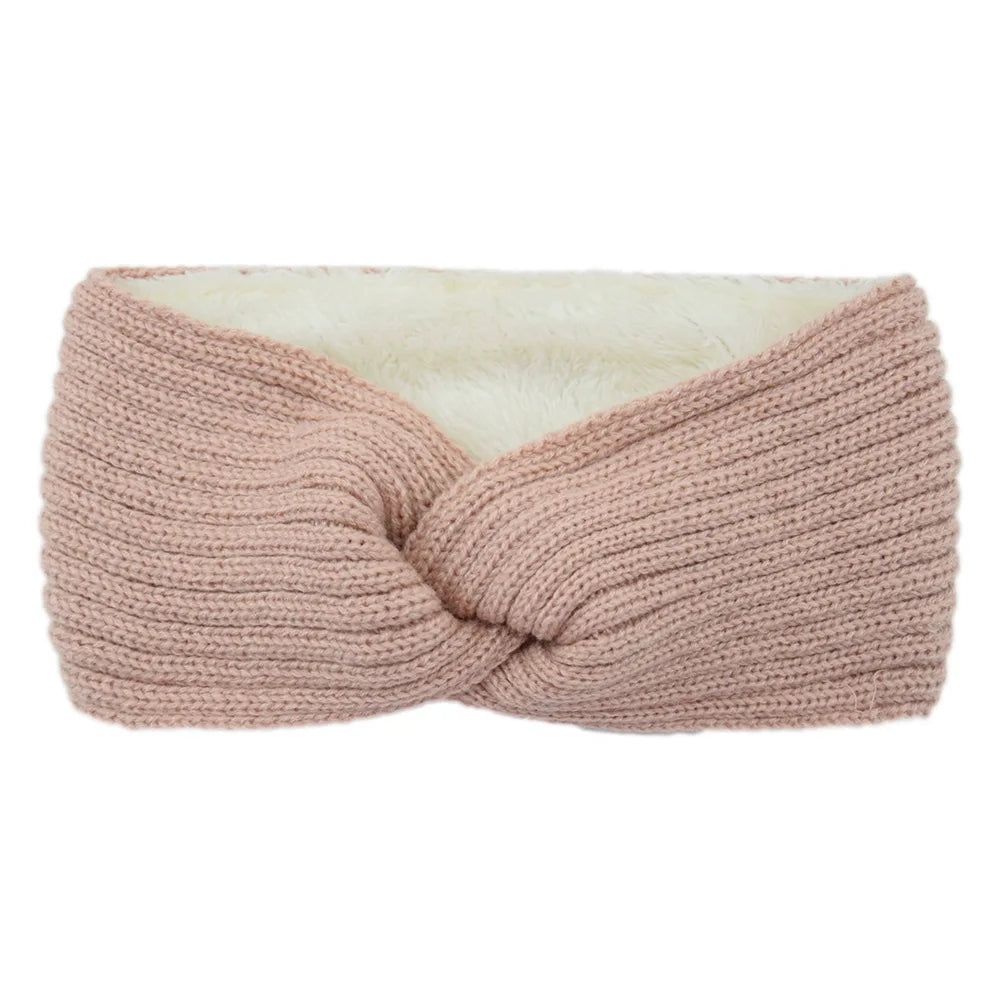 Ddbos Winter Knitted Headbands for Women Warm Woolen Knitting Ear Warmer Cross Knot Turban Headwear Girls Hair Band Hair Accessories