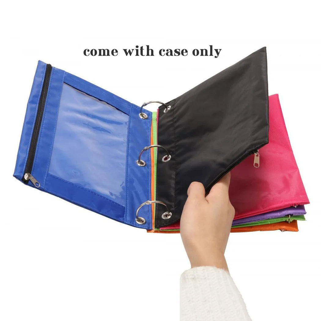 Ddbos 9.84'' X 7.09'' Pencil Pouch Creative 3-Ring Large Capacity Oxford Zipper Pen Holder Bag Pencil Organizer Bag Makeup Bag Pouchs