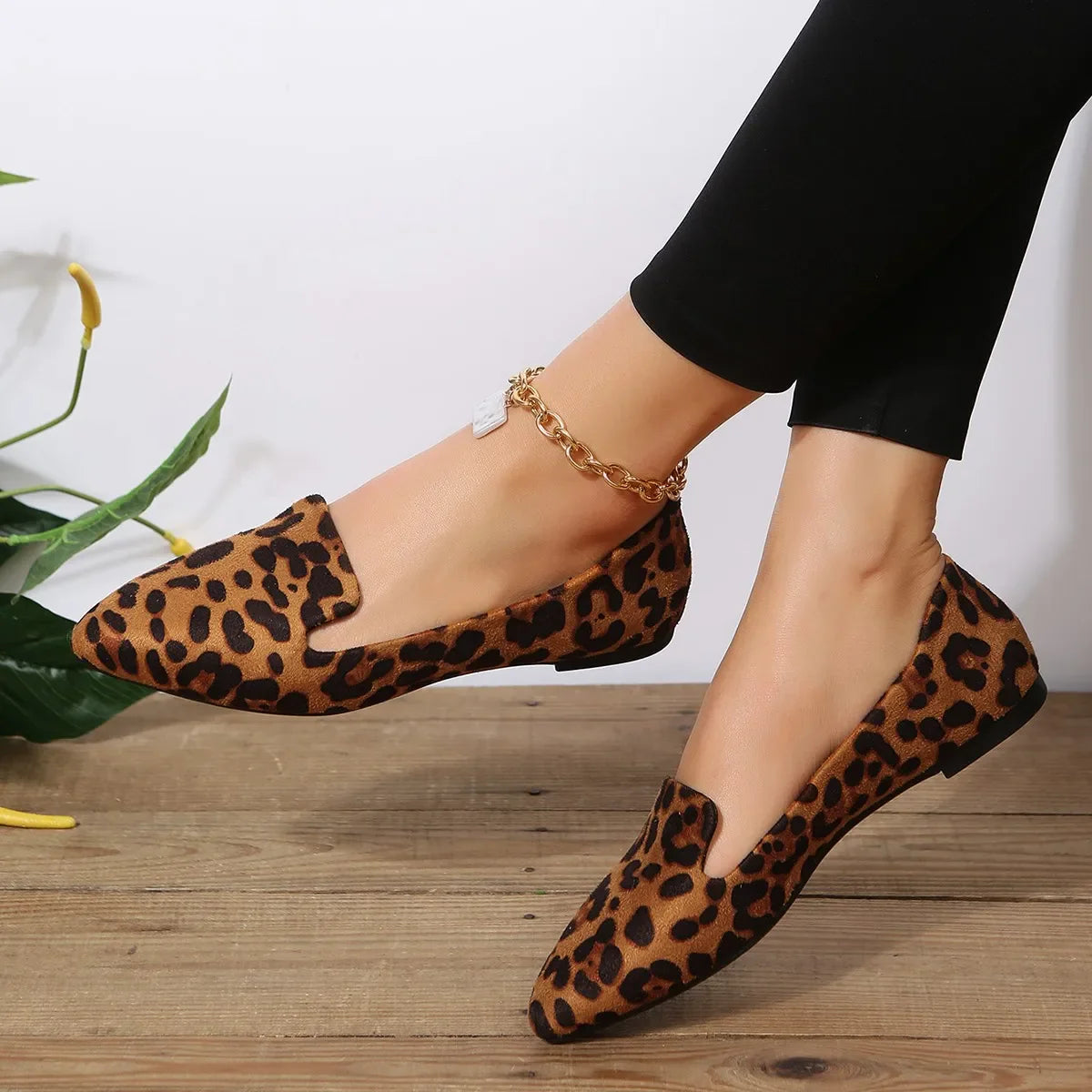 Ddbos Loafers Flats Leopard Pointed Toe Casual Women Shoes New Comfortable Walking Mujer Zapatos:Wear-resisting