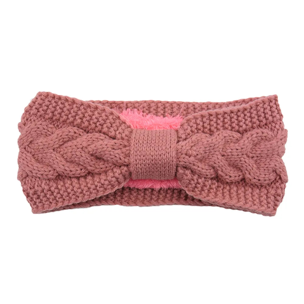 Ddbos Winter Knitted Headbands for Women Warm Woolen Knitting Ear Warmer Cross Knot Turban Headwear Girls Hair Band Hair Accessories