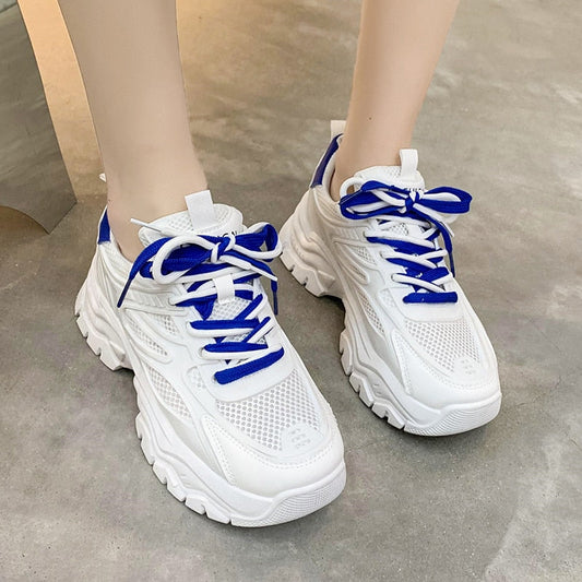 Women Chunky Sneakers Casual Thick Bottom Platform Vulcanize Shoes Woman Spring Autumn Breathable Zapatillas Mujer