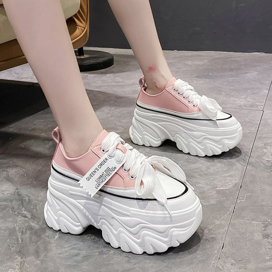 Chunky Platform Sneakers for Women High Heels Thick Bottom Vulcanize Shoes Woman Spring Autumn Increase Casual Shoes