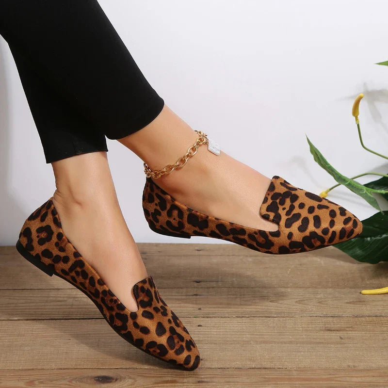 Ddbos Loafers Flats Leopard Pointed Toe Casual Women Shoes New Comfortable Walking Mujer Zapatos:Wear-resisting