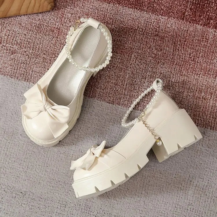 Ddbos Lolita Shoes Women Japanese Style Mary Jane Shoes Women Vintage Shallow High Heels Chunky Platform Shoes Cosplay Female Sandals