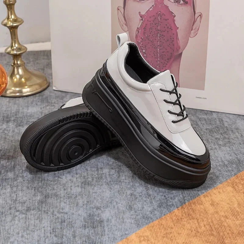 Ddbos Casual Sneakers Women Trends  Chunky Platform Sports Shoes Ladies High Heels Chic Elegant Shoe Flats Thick Bottom