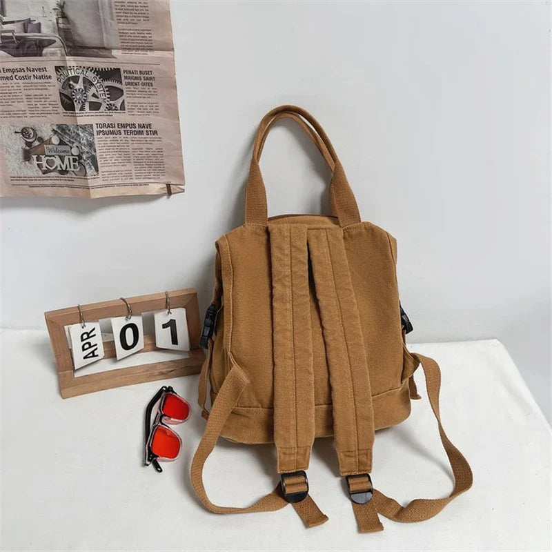 Ddbos Women Backpack Canvas Girl Fabric School Bag New College Student Vintage Female Laptop Bag Travel  Ladies Backpack