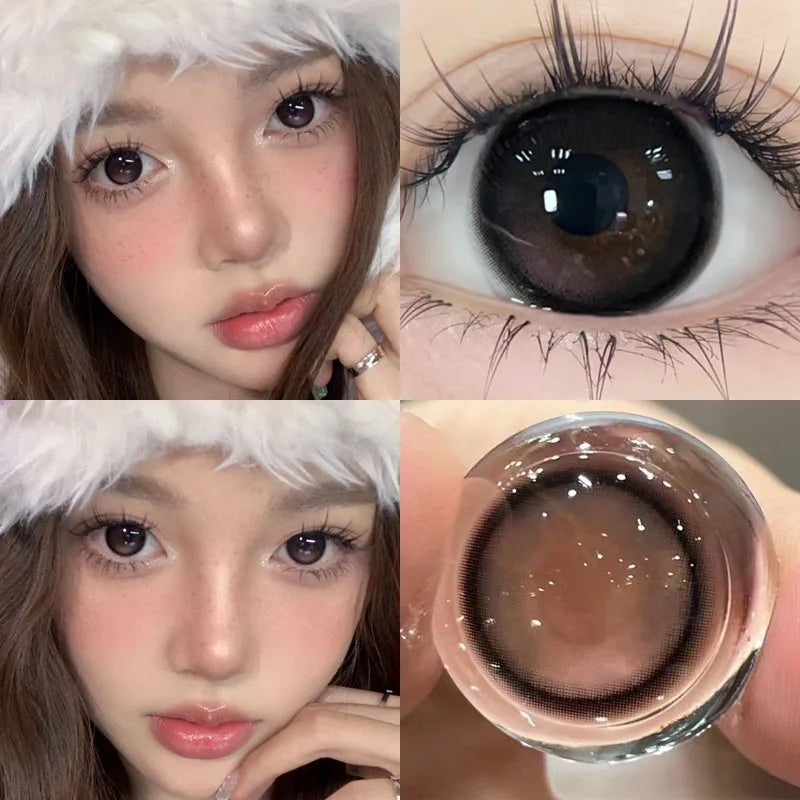 Ddbos 1Pair Colour Contacts Lenses Myopia Pink Rose Eye Lenses Beauty Pupil Blue Eyes Brown Lenses Makeup Free Shipping