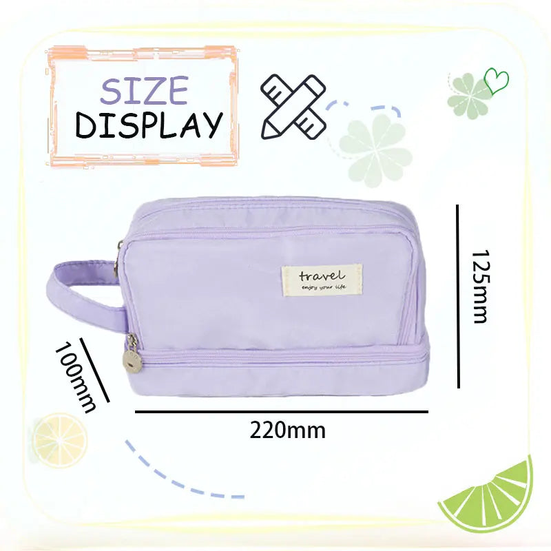 Ddbos BACK TO SCHOOL Macaron Pencil Case Double layer Large Capacity pencil bag Cute Back to School Stationery Supplies Schools & Offices