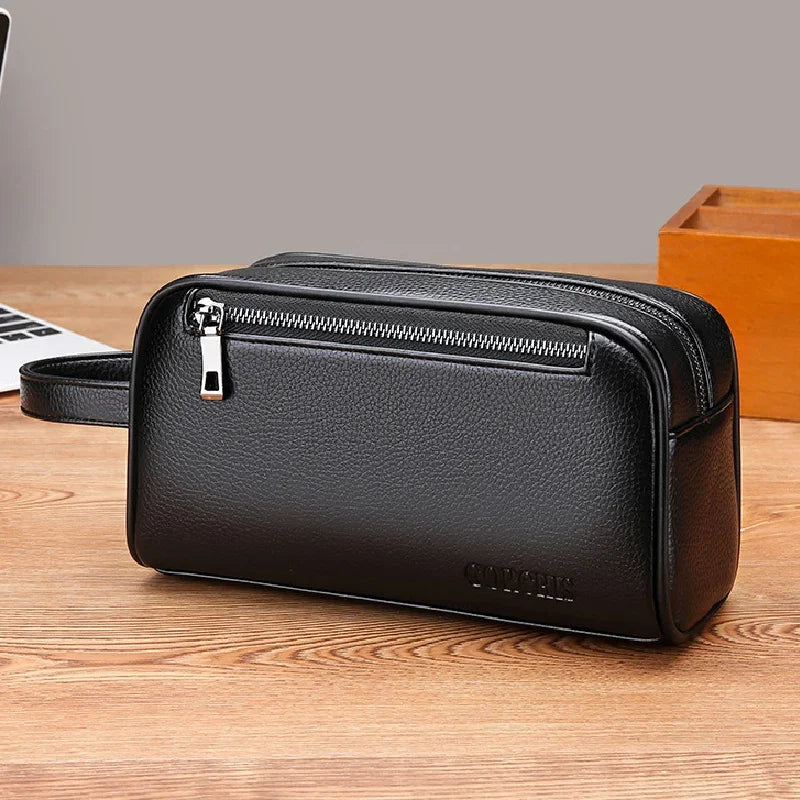 Ddbos High Quality Genuine Leather Men Clutch Bags Fashion Business Clutches Card Pack Phone Coin Purses Travel Anti-theft Wallet Male