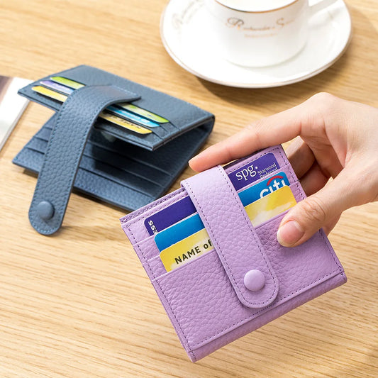 Ultra-thin Genuine Leather Female Wallets Multifunction Small Soft Cowhide Coin Purse Card Holder Money Bag For Men Women