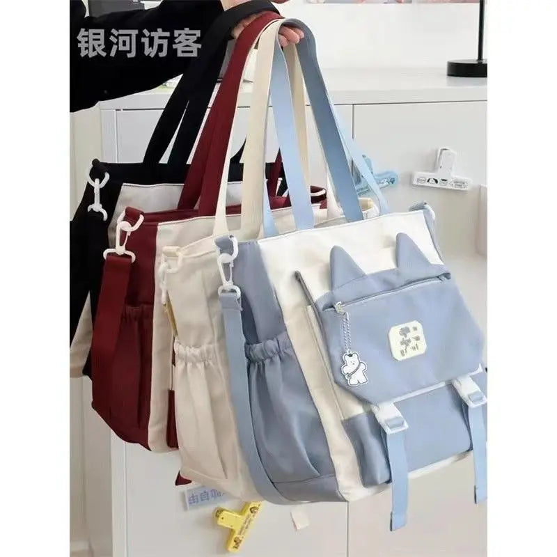 Ddbos BACK TO SCHOOL Japanese Girls' College Cute Shoulder Bag Student Classroom Bag Large Capacity Versatile Crossbody Bag