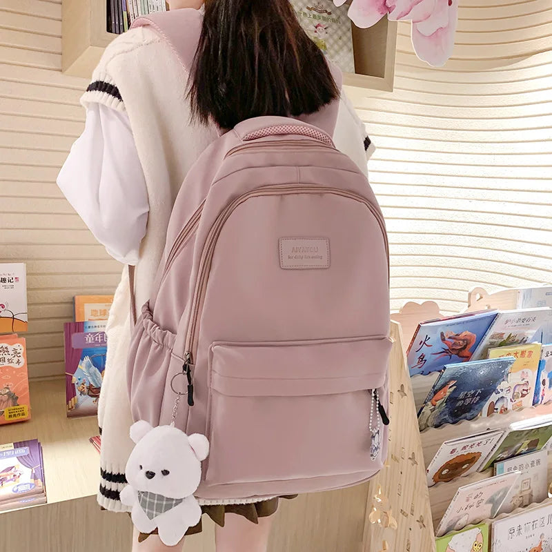 Ddbos BACK TO SCHOOL New Female Fashion Lady High Capacity Waterproof College Backpack Trendy Women Laptop School Bags Cute Girl Travel Book Bag Cool