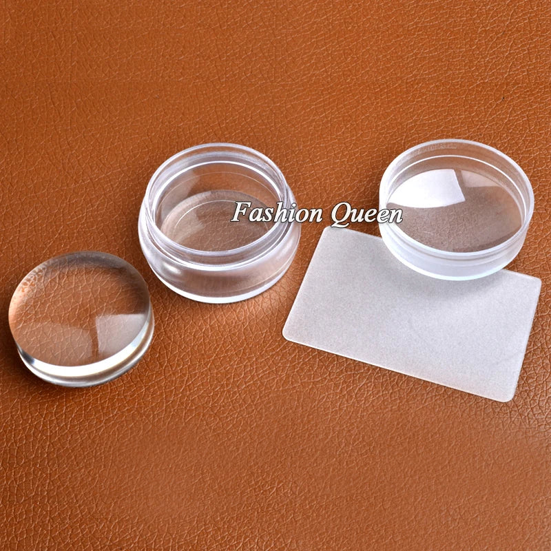 New Lovely Design Matte Nail Art Stamper Scraper with Cap Silicone Jelly 3.5cm Nail Stamp Stamping Tools