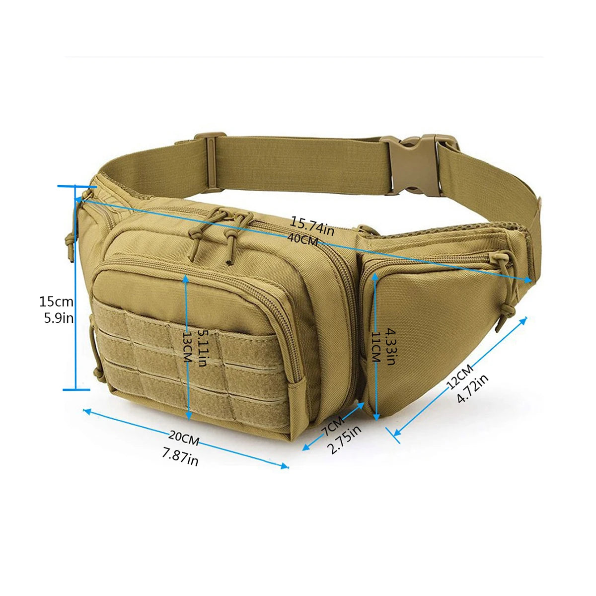 Ddbos Men Waist Fanny Pack Belt Bag Motorcycle Rider Sports Climb Camping Nylon Male Tool Sling Chest Hip Bum Bag