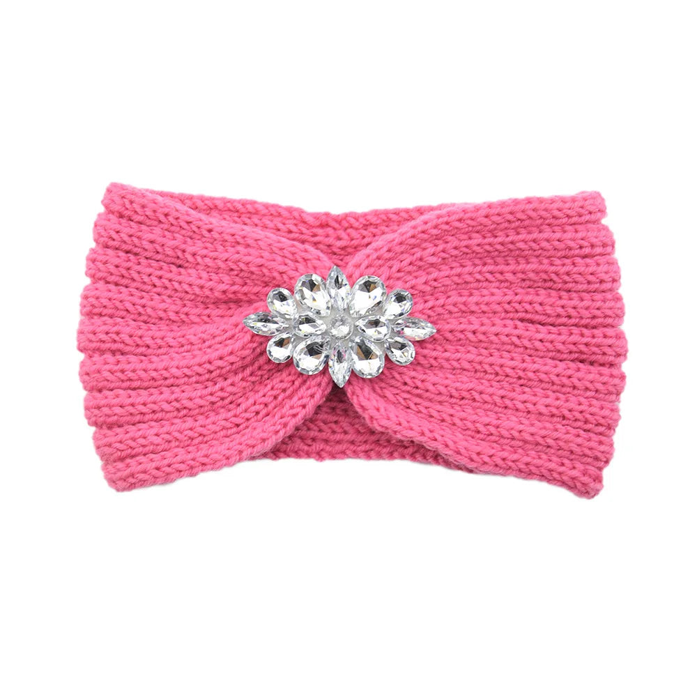 Ddbos Winter Knitted Headbands for Women Warm Woolen Knitting Ear Warmer Cross Knot Turban Headwear Girls Hair Band Hair Accessories