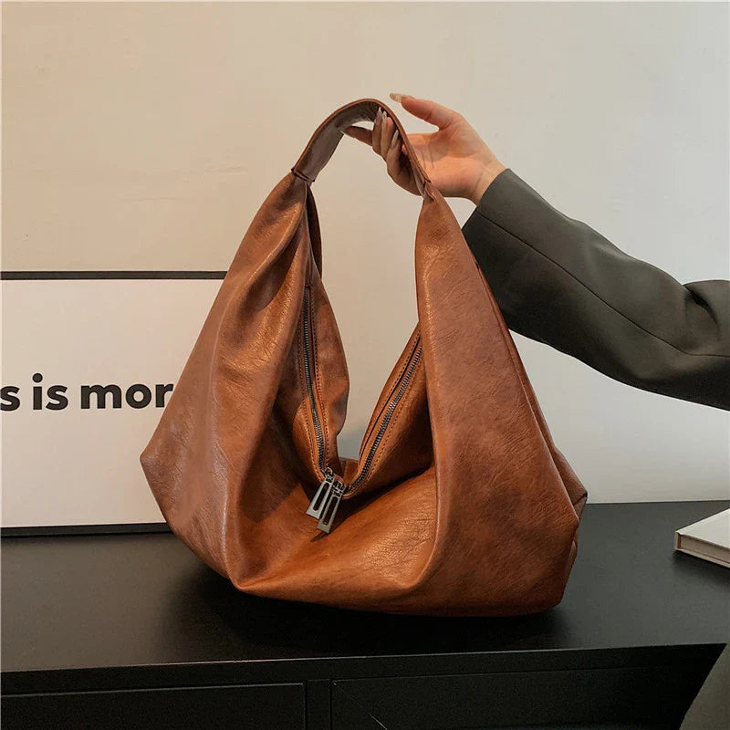 Ddbos Big Black Shoulder Bags for Women Large Hobo Shopper Bag Solid Color Quality Soft Leather Crossbody Handbag Lady Travel Tote Bag