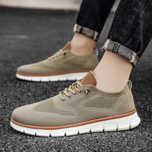 Ddbos Plus Size Men's Shoes Mesh Breathable Men Sneakers Trendy British Style Casual Shoes Outdoor Lightweight Men Running Shoes 2024