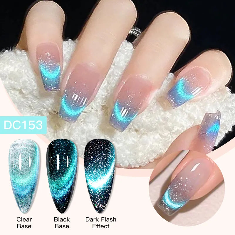 7ml Cat Magnetic Gel Nail Polish Semi Permanent Dynamic Glitter Reflective Nail Gel Soak Off UV Gel Nail Art Varnish