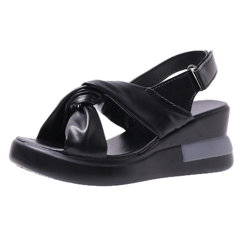 Ddbos Sandals Summer Wedges Round Toe Black Low Heel Shoe Thick Heel Shoes New In Women's Shoes Luxury High Heel Thick Designer