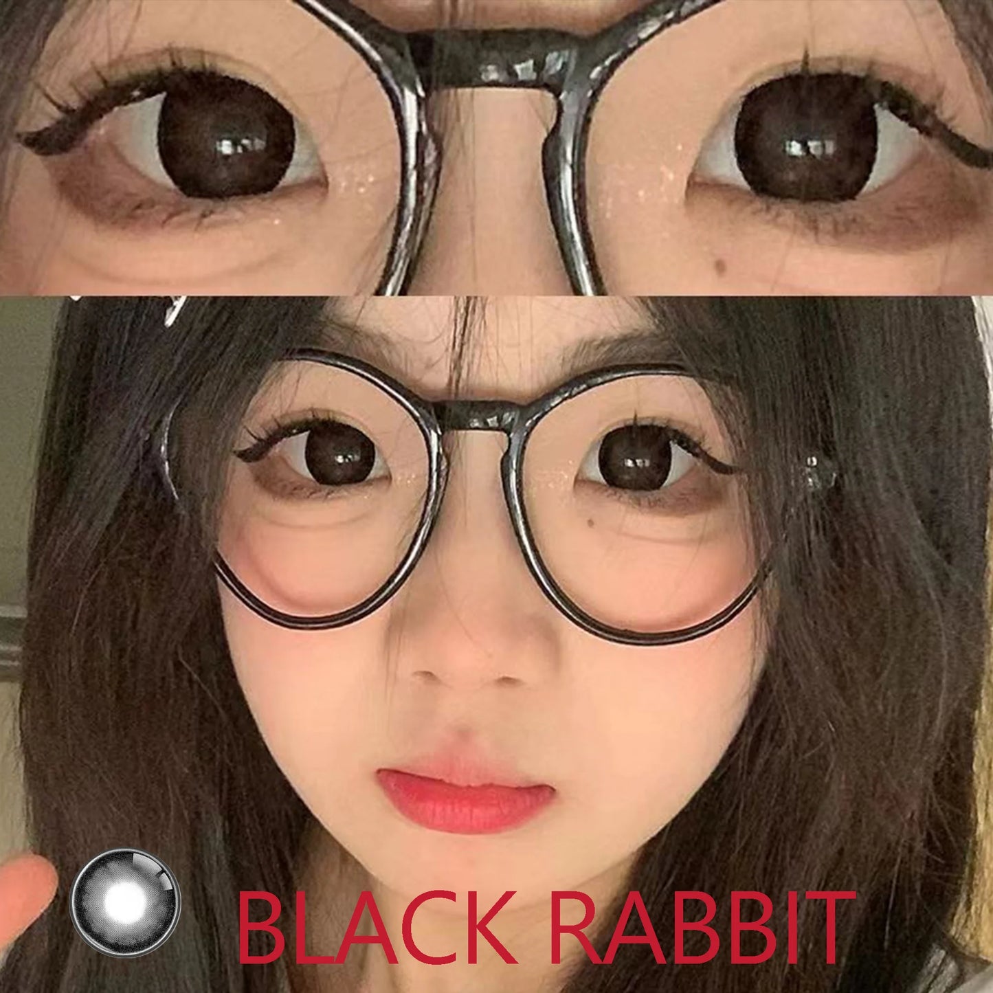 Ddbos 14.50mm Soft Contacts Lenses for Eye Color Change with Power Dolly Eyewear Accessories lentes de contacto Black Rabbit