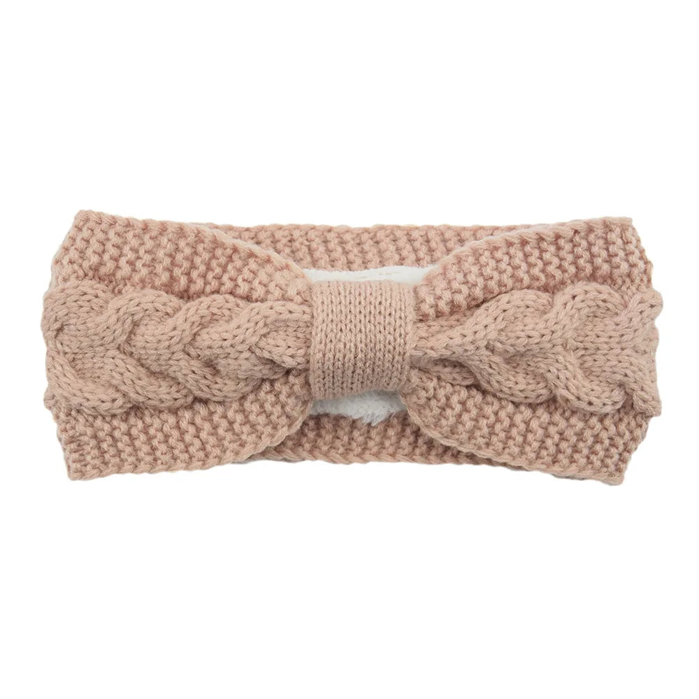 Ddbos Winter Knitted Headbands for Women Warm Woolen Knitting Ear Warmer Cross Knot Turban Headwear Girls Hair Band Hair Accessories