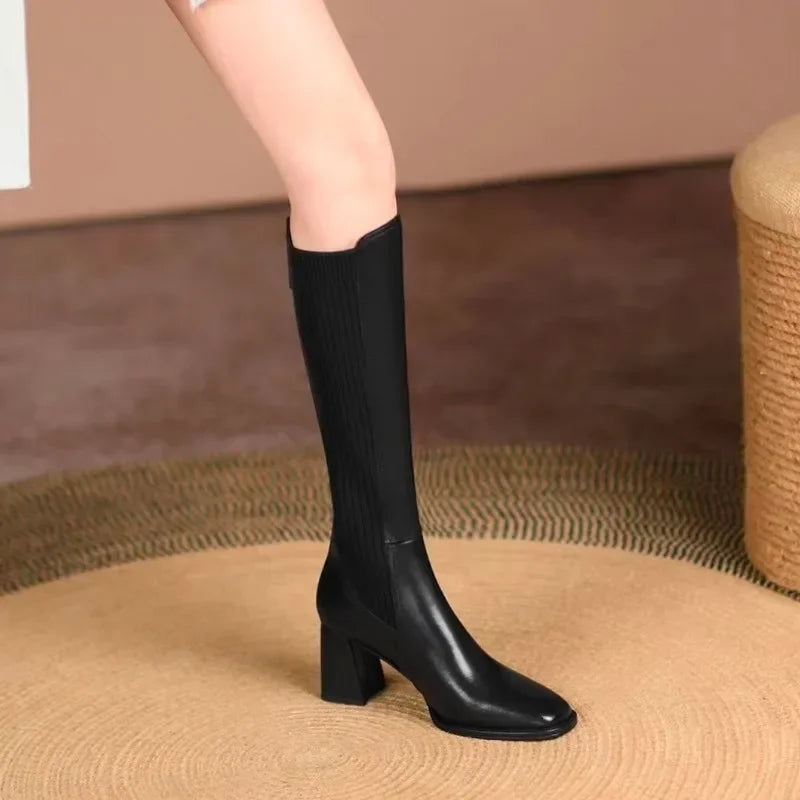 Ddbos Thigh High Boots Women Sexy Elastic Goth Knee Sock Boots New Autumn Winter Fashion Shoes for Women Elegant Luxury Long Boots