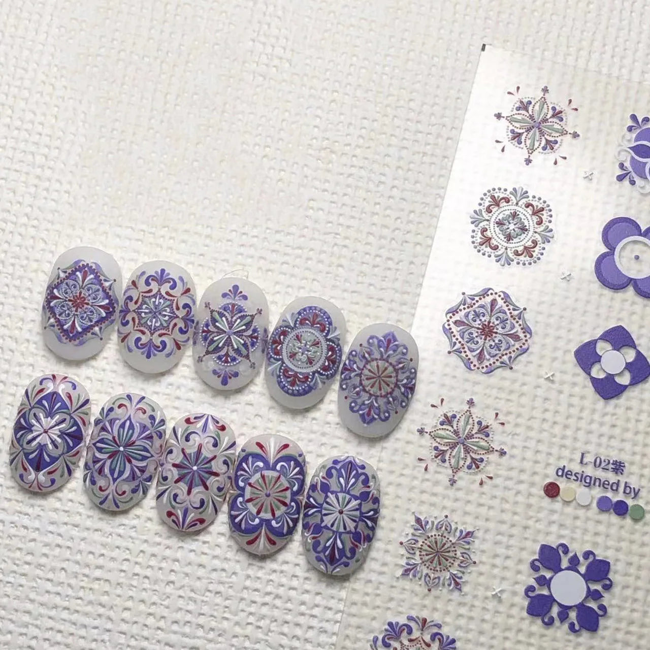 Bohemian Delicate Colorful Totems 5D Soft Embossed Reliefs Self Adhesive Nail Art Stickers 3D Nail Decals Wholesale Dropshipping