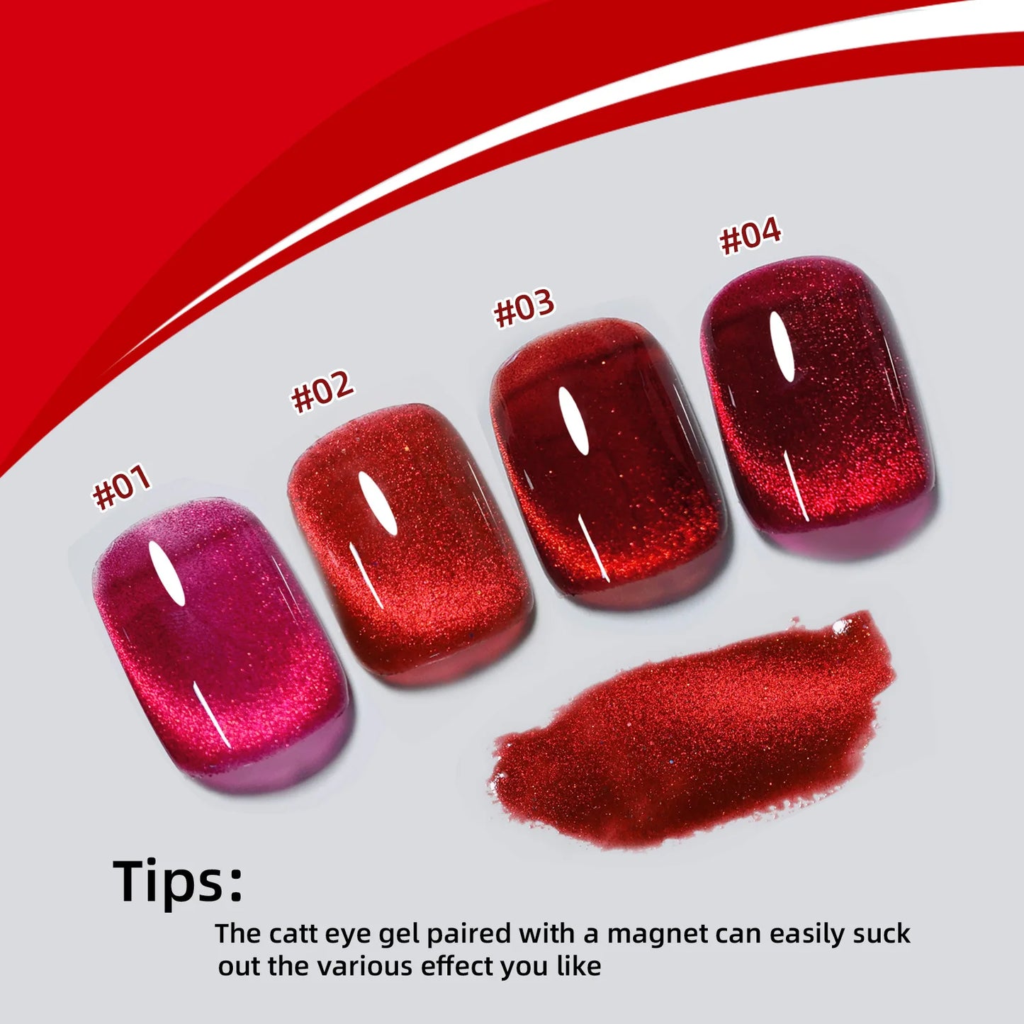 Ddbos Ruby Cat Eye Magnetic Nail Polish Gel 7.5ml Semi Permanent Soak Off LED/UV Glitter Gel Nail Art Manicure Varnishes